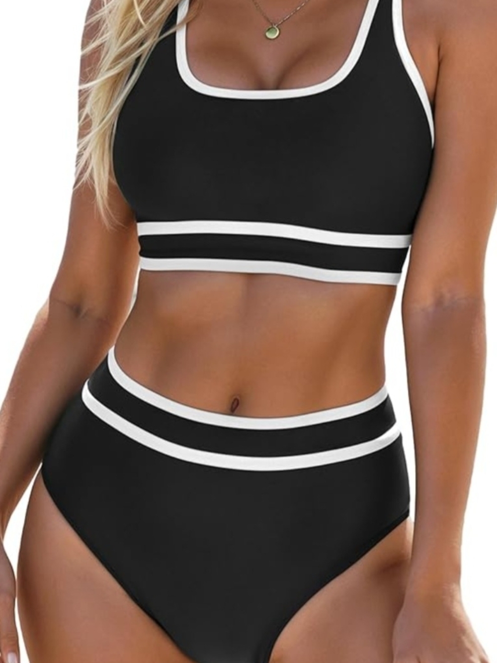 Blooming Jelly BMJL Black White High Waist Bikini Set NWT Size S